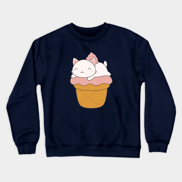 Kawaii Cute Ice Cream Cone T-Shirt Crewneck Sweatshirt by happinessinatee